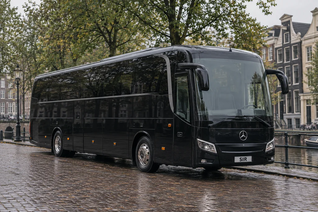 Private Coach parked along an Amsterdam canal